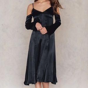 Black Dress with Cold Shoulder Design